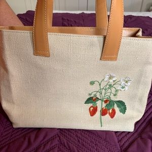 Neiman Marcus Creme Canvas Small Tote, NWOT